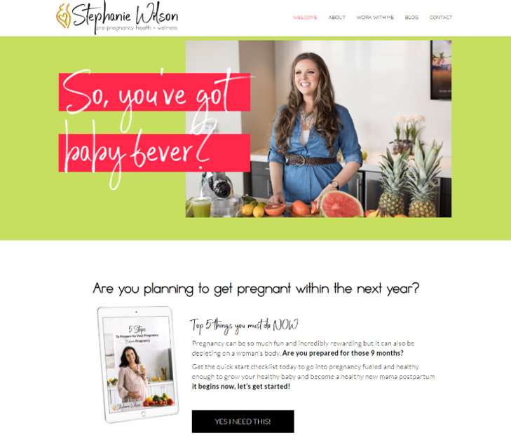 Stephanie Wilson Pre-Pregnancy Health & Wellness